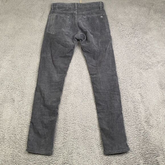 Rag & Bone Fit 1 Extra Slim Wrn Black Straight Leg Corduroy Pants Mens 28 - Picture 10 of 12